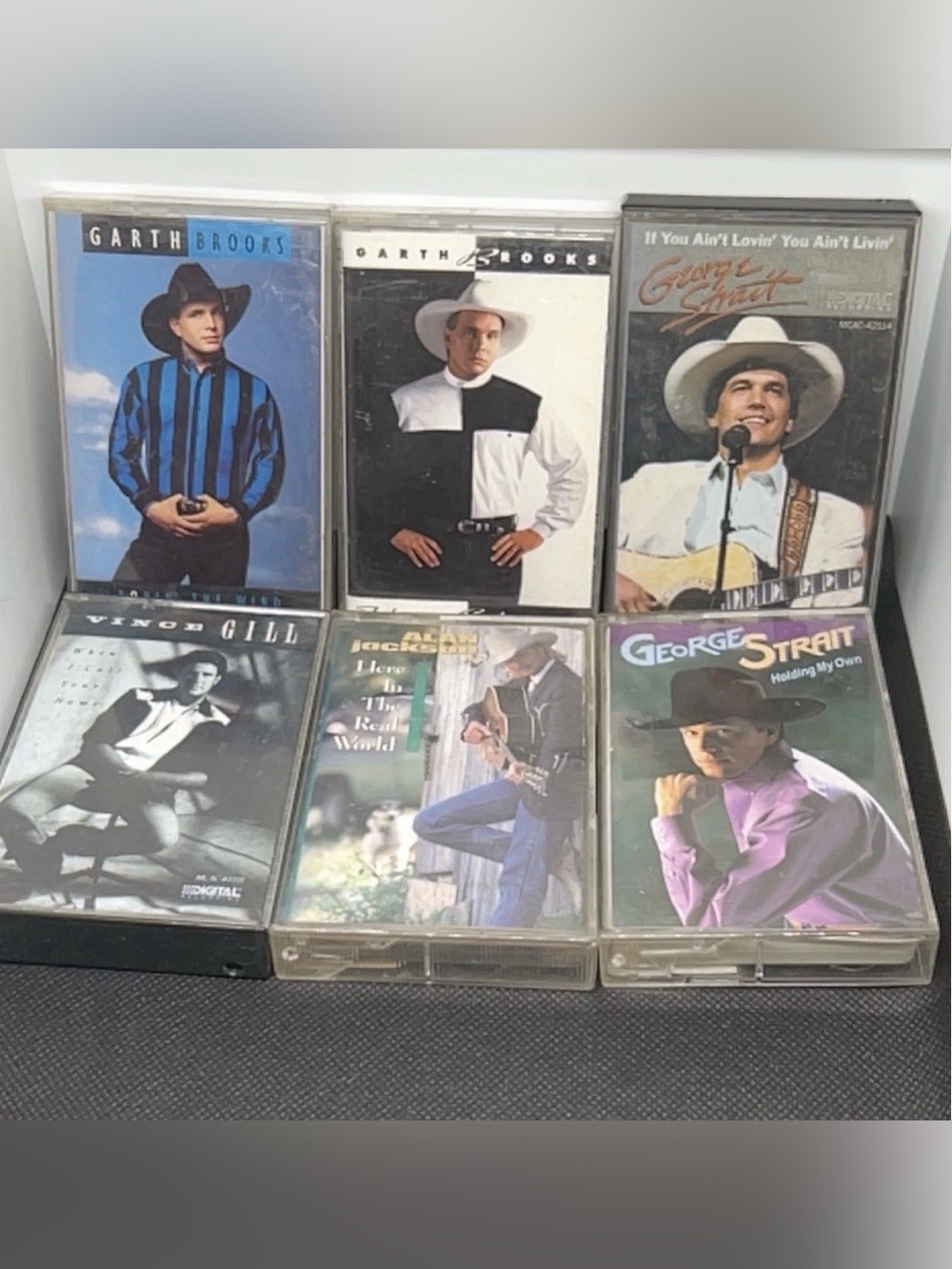 Country Cassette Tapes Lot Garth Brooks George Strait Vince Gill 6-Pack Vintage